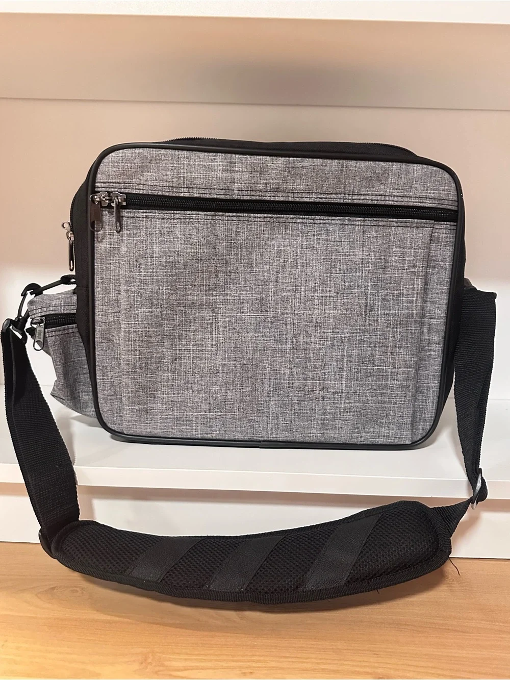 Hopkins HomeHealth Shoulder Bag in Graphite Grey Travel Messenger Bag/Diaper Bag